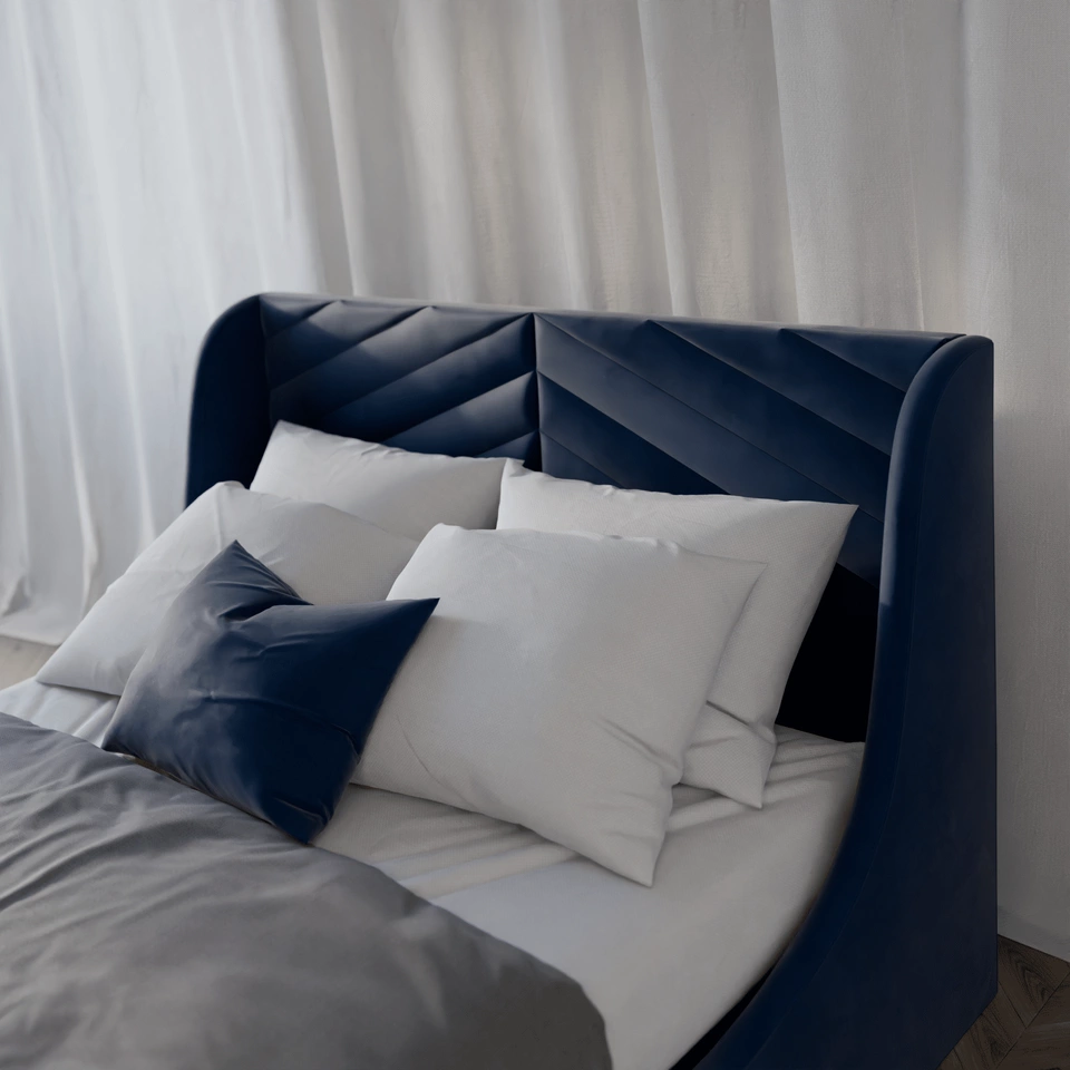 Close detail of a handcrafted Shloff bed